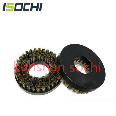 Black Plastic Handle Brown Bristles PCB Routing Machine Brush UB8723 OD 50mm/2" ID 22mm/0.9"