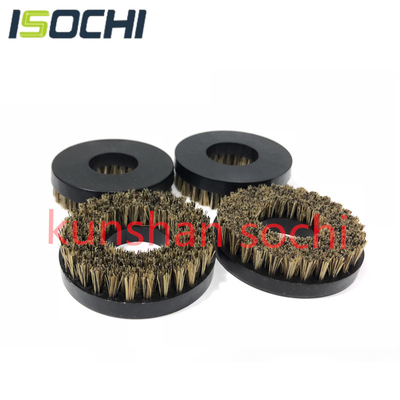 Black Plastic Handle Brown Bristles PCB Routing Machine Brush UB8723 OD 50mm/2" ID 22mm/0.9"