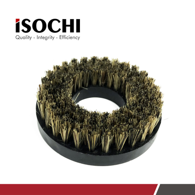 PCB Routing Machine Brush UB8723 OD 50mm/2" ID 22mm/0.9" Black Plastic Handle Brown Bristles