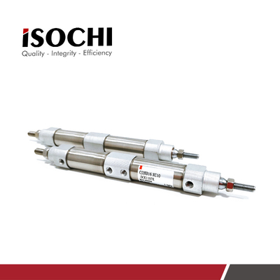 Micro Round Pneumatic Air Cylinder Double Acting Aluminum T1197 For Hitachi