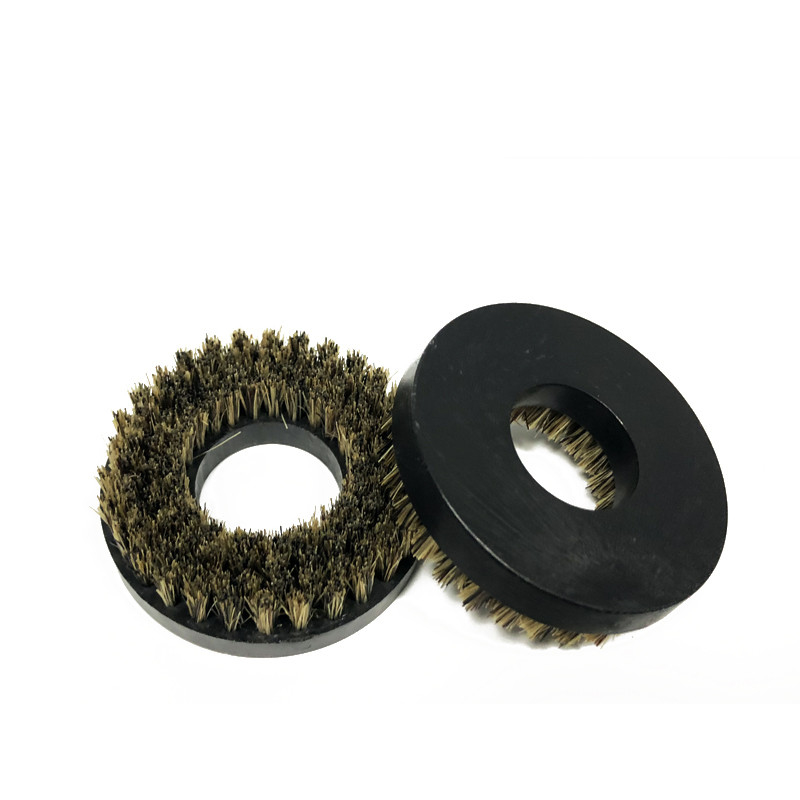 Brush UB8723 OD 50mm/2" ID 22mm/0.9" Black Plastic Handle Brown Bristles PCB Routing Machine